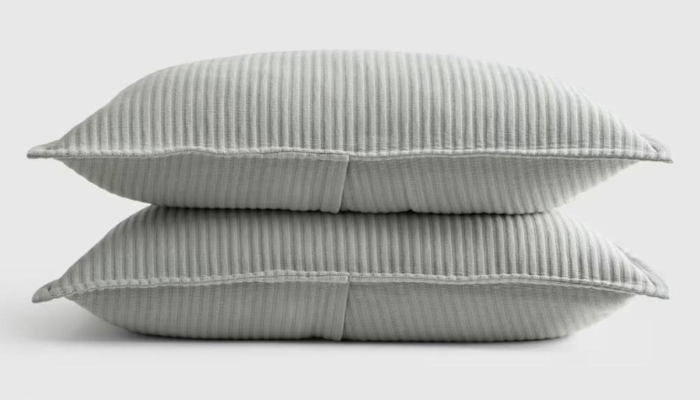 NWOT Quince Organic Cotton Matelasse Sham Set King Dried Sage